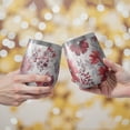 thumbnail image 2 of 12oz Stemless Wine Tumblers Pioneer Flower Vacuum Insulated Stainless Steel Travel Tumbler Cups Mug with Lid and Straw for Champaign,Cocktail,Beer with Cleaning Brush, 2 of 5