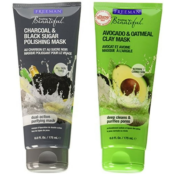 freeman feeling beautiful charcoal & black sugar gel mask + scrub and