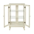 thumbnail image 3 of MDQMD White Curio Cabinet with 2 Glass Doors,Storage Cabinet with 2 Adjustable Glass Shelves,Display Cabinet with Metal Handle and LED Light for Living Room, 3 of 10