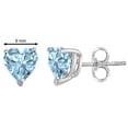 thumbnail image 2 of AoneJewelryHeart Aquamarine Earrings for Women in 14k White Gold ( 6mm ) Prong-Setting, 2 of 4