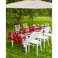 thumbnail image 4 of Outdoor Tablecloth with Umbrella Hole & Zipper, Christmas Rectangle Tablecloth 60x84 Inch, Red Christmas Balls White Winter Snowflake Patio Table Cover Waterproof Table Cloth for Picnic/Party, 4 of 6