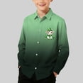 thumbnail image 2 of Xcmzpl Boys Hawaiian Shirt St Patricks Day Long Sleeve Casual Button Down Beach Aloha Shirt Kids Summer Hawaii Shirts 3-16 Years, 2 of 8
