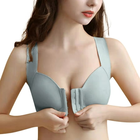 

Zuwimk Bras For Women No Underwire Women s Benefits Allover-Smoothing Bliss Wireless Lightly Lined Convertible Comfort Bra Gray 36