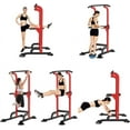 thumbnail image 2 of SogesHome Power Tower Pull Up Bar and Dip Station Adjustable Height Dip Stand Multi-Functional Strength Training Fitness Workout Station, 2 of 14