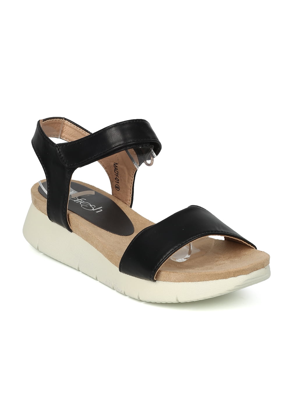 HH27 By Refresh New Women Open Toe Thick Soled Ankle Strap Comfort Sandal 
