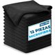 thumbnail image 1 of Paños de Limpieza de Microfibra, 12 Piezas, Reutilizables, Toallas Multiusos Super Absorbente, Trapos de Limpieza para el Hogar, Cocina y Automóvil (Negro), 1 of 4
