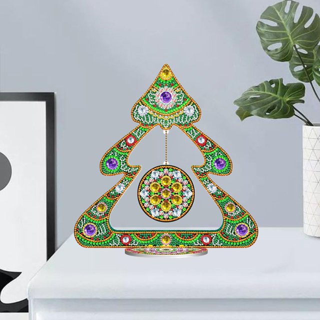 Pintura de diamante Cristal Árbol de Navidad Artesanía DIY de pintura de diamante en apariencia especial Adornos para Regalos Dibujo de Los 29x295cm Macarena Artesanía de pintura de diamante