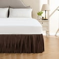thumbnail image 3 of Home Soft Things Diamond Flannel Pleated Bed Skirt, Chestnut, Queen (60" x 80" + 18"), 3 of 6