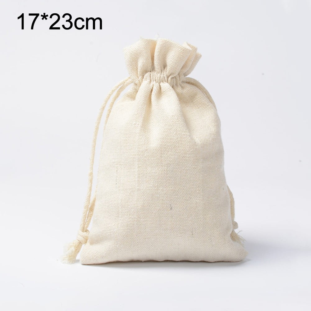 Handmade Cotton Linen Drawstring Lunch Bag Multi-Purpose Organizer 5 Color S 