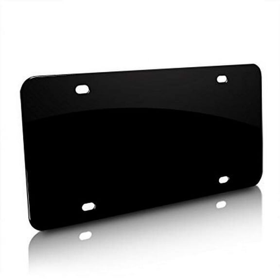 iPick Image - Blank Stainless Steel Black License Plate - 12" x 6"