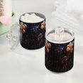 thumbnail image 2 of Yayeee 2 Pack Qtip Holder Bathroom Cotton Swab Canister with Lid Clear Dispenser Set, Black Watercolor Space, 2 of 6
