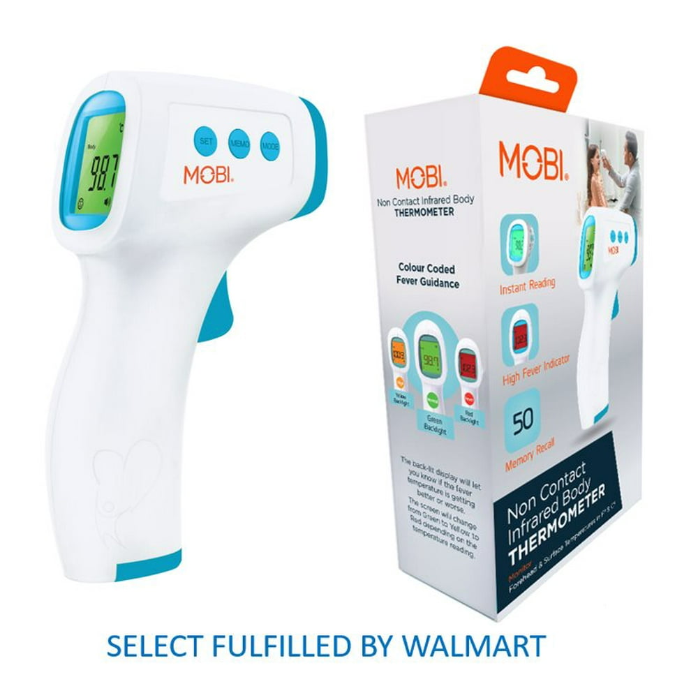 MOBI NonContact Forehead Thermometer with Fever Indicators and Object