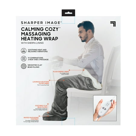 Calming Cozy Heating Blanket & Massager, Grey