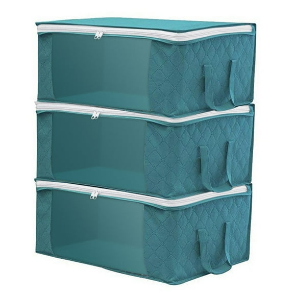 3PC Home Closet Storage Bags Clothes Container Bag Foldable Non Woven Fabric for Bedroom