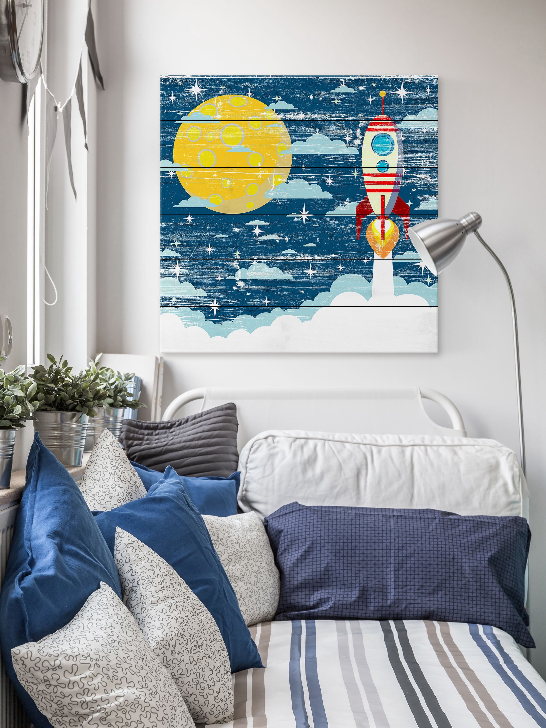 "Blast Away" Painting Print on White Wood