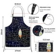 thumbnail image 3 of Math Equations Space Rocket Blue Pattern Apron-Garden Aprons for Women with Pockets-Cotton Linen Waterproof Kitchen Cooking Gardening Aprons Adjustable for Kitchen,Cooking,BBQ and Salon 33x27 Inch, 3 of 7