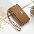 thumbnail image 7 of For Motorola Moto Edge 60 5G Wallet Case with Card,PU Leather Phone Case Flip Protective Cover Wrist Strap Zipper Credit Card Slots Magnetic Snap Protective Cover,Brown, 7 of 7