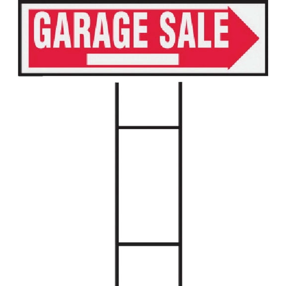 Hy-Ko RS-804 Garage Sale Sign, 10" x 24", Red/White
