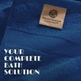 thumbnail image 6 of White Classic Navy Blue Bath Towel Set of 6 - 100% Cotton Highly Absorbent Towels for Bathroom, 2 Luxury Bath Towels 650GSM, 2 Hand Towels, 2 Washcloths, 6 of 7