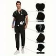 thumbnail image 2 of 2025 New Multicolor Short Sleeve Mens Scrubs Uniforms Doctor Work Clothes Dentist Set Scrubs Tops Pants Men Hospital Nurse, 2 of 7