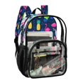 thumbnail image 2 of Large Clear PVC Backpack Heavy Duty See Through Backpack for Adults Work Travel, Navy Tropical Fruit Printed 12L, 2 of 8