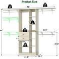 iSunirm Upgraded Closet System with 13 Shelves, 96 Inch Closet