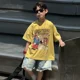 thumbnail image 4 of Camiseta estampada para niños, algodón, cuello redondo, manga corta, corte holgado, Top informal de verano para niños y niñas en la infancia media, 4 of 5
