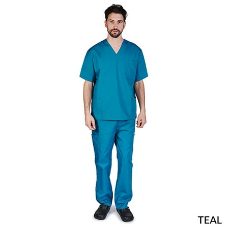 

M&M SCRUBS Solid Men Scrub Set Men Medical Uniforms 201- (TEAL)
