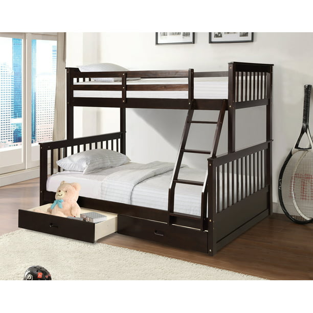 Twin Over Full Bunk Beds Solid Pine, Four Bunk Bed Set