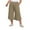 Khaki, variant on biudgviw Wide Leg Capri Pants for Women Comfy High Waisted Capris Palazzo Pajama Pants Plus Size Cropped Summer Beach Pants with Pockets