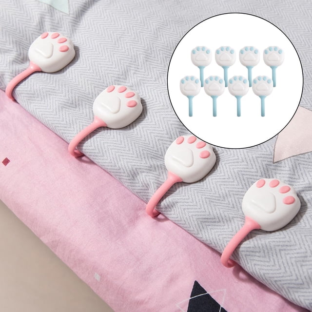 8 Clips de Funda Nórdica de Pata Linda perfecl Soporte para sábana Edredó azul