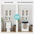 thumbnail image 2 of Over The Toilet Storage Cabinet, Bathroom above The Toilet Rack, Bathroom Adjustable Shelf Organizer with Open Bottom Bar and Anti-Tip Device, White, 2 of 7