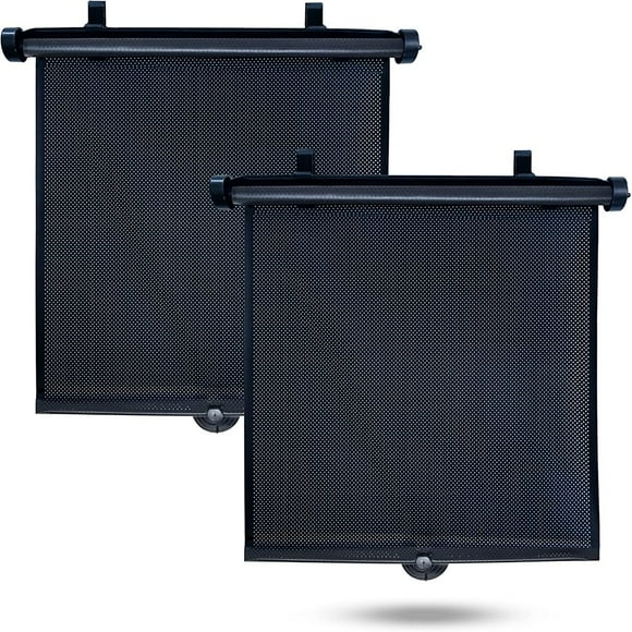 MesaSe Car Side Window Sun Shade (2 Pack) | Retractable Car Roller Sunshade for Kids Pets | Baby Car Window Shades for UV and Sun Glare Protection | Baby Car Travel Accessories (15”x17”)