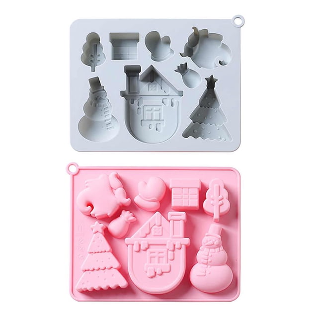 Silicona Para Navidad De 8 Cavidades, Molde Para Hornear De Muñeco De Nieve Multiusos, Cocina, Panadería, Fiesta De Navidad, Festival 2 Moldes Scienceny HA016497-00
