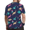 thumbnail image 2 of Rocae Cartoon Dinosaur for Men's Mesh Quick-Dry Short Sleeve Workout T-Shirt,Mens Crew Neck Tee Lightweight Soft Classic T Shirts 6X-Large, 2 of 9