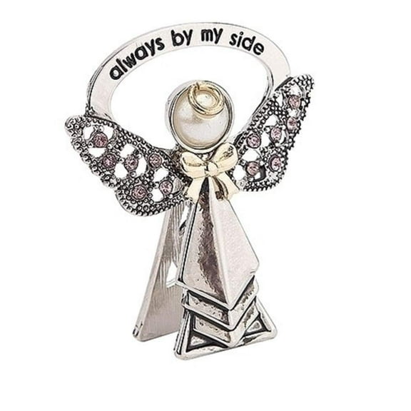 Roman 223352 Alexa's Angels Carded Always by My Side June Birthstone Bedside Angel, 1-inch Height, Zinc, Light Purple