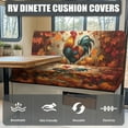 thumbnail image 4 of FOR U DESIGNS Rooster Chicken Maple Leaf Print RV Dinette Cushion Covers Stretch Replacement Camper Cushion Slipcover Waterproof RV Couch Cover, 1 Backrest Covers and 1 Bench Covers, 4 of 7