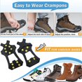 thumbnail image 6 of Ice Snow Cleats for Shoes & Boots, 10-Stud Winter Traction Crampons, Anti-Slip Rubber Slip-on Footwear for Men, Women & Kids – Perfect for Ice Fishing, Hiking, Running & Winter Activities, Size L, 6 of 6