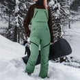 thumbnail image 4 of RYRJJ Womens Insulated Snow Bibs Jumpsuit Waterproof Winter Ski Pants Adjustable Straps Outdoor Snowboarding Overalls(Green,L), 4 of 9