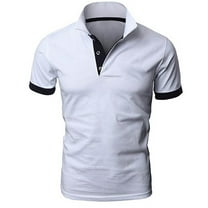 KyCheLot Work Shirt for Men Button up Slim Solid Color Short Sleeve Collar Golf Shirt Plus Size Tshirt