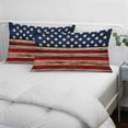 thumbnail image 4 of American Flag Throw Pillow Covers, Vintage USA Flag Wooden Soft Breathable Pillow Cases with Invisible Zipper for Sleeping, Small Pillowcases for Couch Bed Sofa Chair 16x24 Inches, 4 of 9