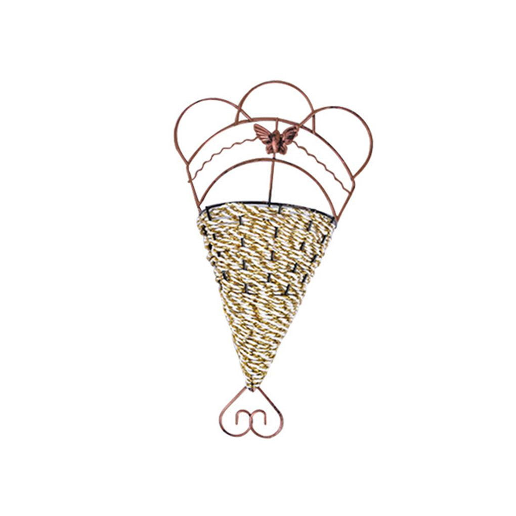 Worallymy Vine Artificial Flower Fanshaped Hanging Basket Wall