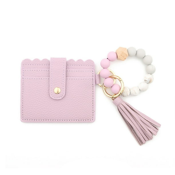 Llavero de mujer Minnieouse con borla y tarjetero color Púrpura claro