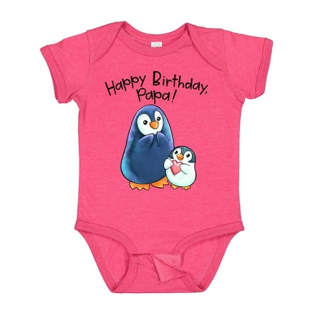 

Inktastic Happy Birthday Papa!- Cute Penguins Gift Baby Boy or Baby Girl Bodysuit