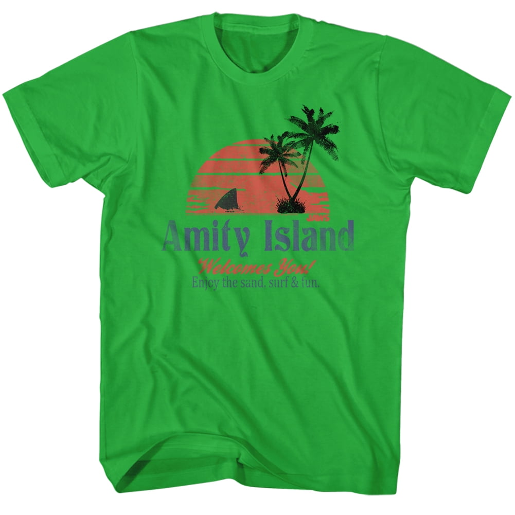 2Bhip - Jaws Amity Island Welcomes You Gray Heather Adult T-Shirt Tee ...