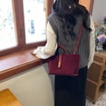 thumbnail image 3 of Diseñador Bolso Mujeres Faux Suede Tote Bag Zip Cierre Commuting, 3 of 9