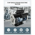thumbnail image 3 of Electric Motor 5HP 3450 RPM General Purpose Single Phase Motor 208V-230V 5/8" Shaft Diameter Rolled Steel Shell 60 HZ ODP CW/CCW, 3 of 7