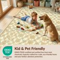 thumbnail image 4 of Design&I 4'x6' Washable Area Rug Pet Friendly & Non-Slip Built-In Grip Farmhouse Boho Interlocking Grid Faded Ornamental Teal for Reading Nook, Bedroom, 4 of 7