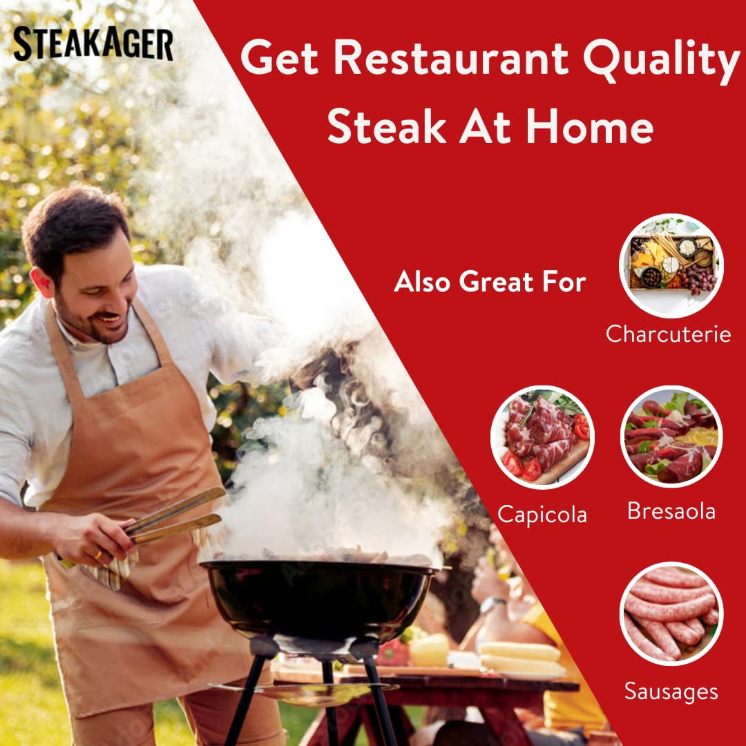SteakAger PRO 40 Starter Pack Steak Dry-Aging Refrigerator, Sleek Refrigerator to Make Dry-Aged Steaks at Home - 40 lbs