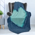 thumbnail image 4 of Navy and Teal Soft Flannel Fleece Throw Blanket, Ripped Themed Image Heart Shapes Lover Romance Valentines Day, Cozy Plush for Indoor and Outdoor Use, 70" x 90", Navy Blue and Seafoam, by Ambesonne, 4 of 5